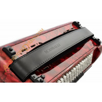 Scandalli Polifonico IX 37 key 96 bass red piano accordion. MIDI options available.